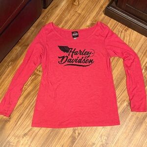 Harley-Davidson Red Long Sleeve Logo Shirt